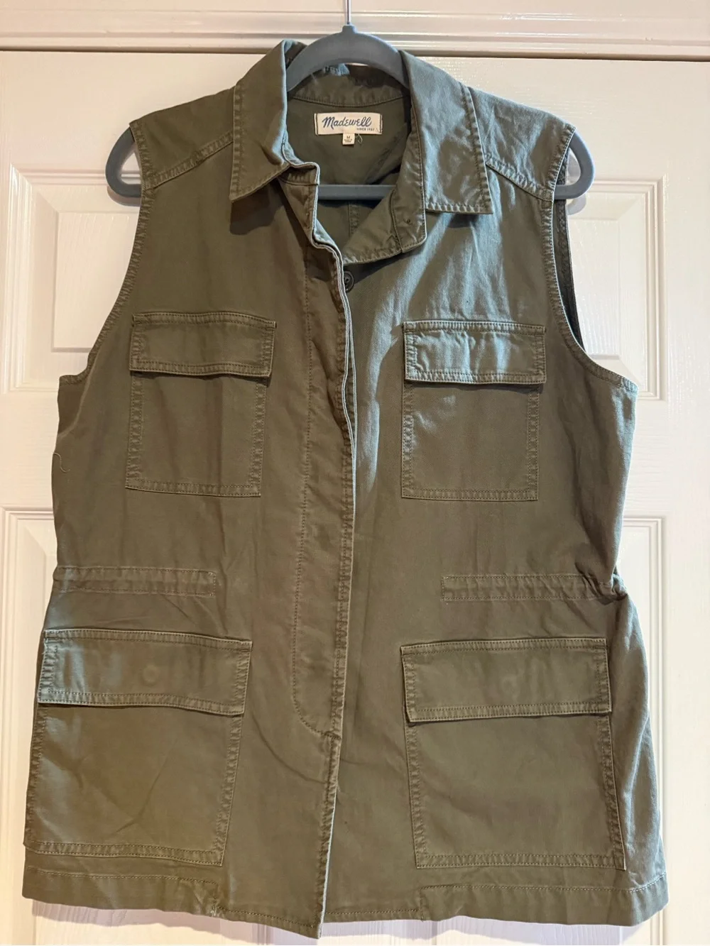 Madewell Military Cargo Utility Vest C5320 Olive Green Medium NWOT